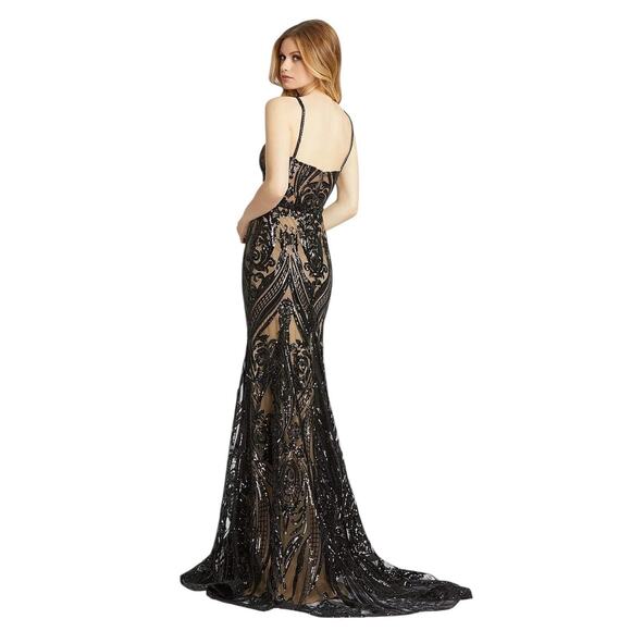 Mac Duggal Bustier Damask Sequin Trumpet Gown Size 10 $598 - Picture 2 of 7